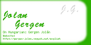 jolan gergen business card