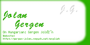 jolan gergen business card